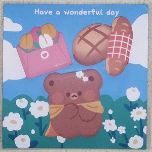Kuma bear picnic sticky note memo pad notepad